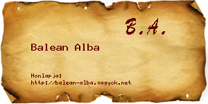 Balean Alba névjegykártya